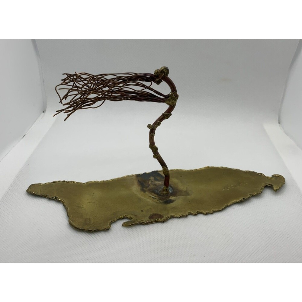 Vintage Wind Swept Copper Wire Tree Sculpture Handmade - Aruba